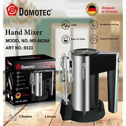 Ручний міксер Domotec MS-6629A 2400 Вт 5 швидкостей подвійні вінчики + турборежим - мініатюра 2