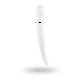 Вібромасажер Satisfyer Wand-er Woman (White/Chrome), водонепроникний, потужний, розмір XXL - мініатюра 3