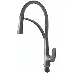Змішувач для кухні Plamix Lucas-017 Set Graphite Refl.Grey з підведенням PM0723, Графіт