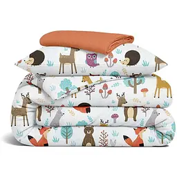 Комплект постільної білизни Cosas Animals mushrooms CS2 Підлітковий фланель бежевий (Flannel_AnimalsMushrooms_El90-29Amber_155)