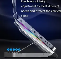 Охлаждающая подставка для ноутбука 15-21 дюймов Ice Coorel N10 RGB - мініатюра 7