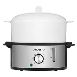 ARDESTO Пароварка Ardesto 800Вт, чаша-3.4/3.4/3.4л, резервуар для води -1л, механічне керування, 3 яруси, метал/пластик, чорний - мініатюра 2
