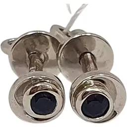 Золоті сережки-пуссети Імперія золота з сапфірами. Артикул СП087.00302І