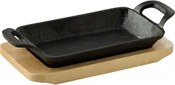 Чавунна мініформа з серверовочною дошкою MasterPro Foodies cook&share 17x10 см (BGMP-3807-EM)