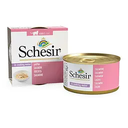 Вологий корм для котів Schesir Salmon Шезір лосось у бульйоні натуральні консерви банка 85 г (750150)