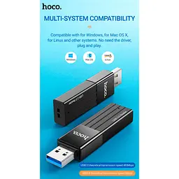 Зчитувач флеш-карт HOCO USB3.0 to microSD, microSDHC, microSDXC, SD, SDHC, SDXC, HB20 Black (6931474735218) - мініатюра 7