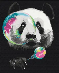 Картина за номерами на підрамнику Brushme Панда з бульбашкою