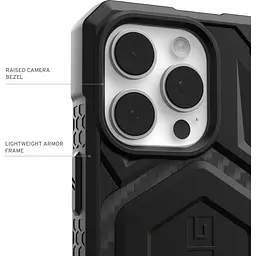 Протиударний чохол UAG Monarch Pro MagSafe (Original) для iPhone 16 Pro (6.3") Carbon Fiber 114456114242 - мініатюра 12