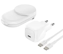 Зарядний пристрій Belkin UltraCharge 2-in-1 Foldable Magnetic Charging 25Вт, білий (WIZ039KQWH) - мініатюра 2