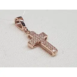 Золотий хрестик Qvaliz з фіанітами. 503-00667 - мініатюра 2