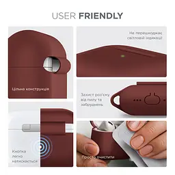 Силіконовий чохол для навушників Apple AirPods Pro 3, Hang Case, коричневий, ультратонкий захисний кейс товщиною 2 мм, захист від подряпин, пилу та ударів, компактний, з карабіном для кріплення, ArmorStandart (ARM88283) - мініатюра 5