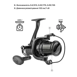 Котушка Brain Distanza 7000S 9+1BB - мініатюра 9