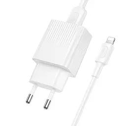Мережевий зарядний пристрій з кабелем BOROFONE BAS71A Source single-port charger set(iP) Білий - мініатюра 3