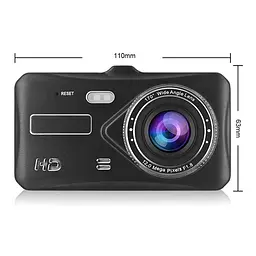 Відеореєстратор для авто T672 LCD 4" Touch screen (2 камери) 1080P Full HD - мініатюра 3