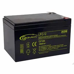 Акумуляторна батарея для ДБЖ Gemix AGM 12 V / 12 А*ч (LP1212)