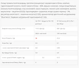 Протеїнові батончики Power Pro 36% Sugar Free — 20 × 60 г Blue berry - мініатюра 2
