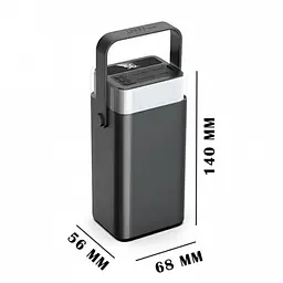 Зовнішній акумулятор Power Bank LENYES PX492D, 40000 мА·год, швидка зарядка PD 22.5W, RGB підсвітка, чорний - мініатюра 7
