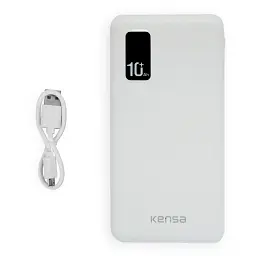 Павербанк 10000 mAh белый портативное зарядное устройство power bank для телефона 2.1А Kensa KP-64 - миниатюра 3