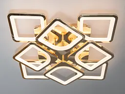 Смарт-люстра LED Diasha S8060/4+4G 115W, 6325 лм, золота, для вітальні, спальні, кухні - мініатюра 3