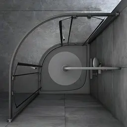 Душове огородження 1/4 Round AM.PM Gem 90×90 см, без піддону, чорний профіль W90UG-401-9090-BT - мініатюра 5