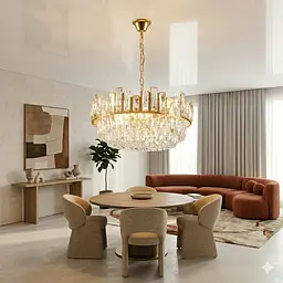 Люстра кришталева "crystal" Splendid Ray L88120/500/8 SGD золота 8 ламп E14 діаметр 50 см - мініатюра 2