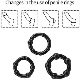 Кільце ерекційне Stay Hard Wo-sex ring набір кілець 3 шт - мініатюра 3