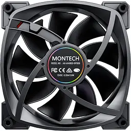 Вентилятор MONTECH 140MM RX140 Reverse PWM BLACK (RX140 PWM BLACK) - мініатюра 3