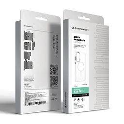 Чехол Samsung Galaxy S25 FE 5G, Unit MagSafe, белый, прозрачный, магсейф, противоударный, магнитный, панель-накладка с поддержкой MagSafe, с поддержкой беспроводной зарядки, TPU+PC, защита всего корпуса, ударопрочный, ArmorStandart (ARM89159) - мініатюра 6