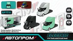 Колекційна металева модель вантажівки Автопром Tesla Semi Truck із зарядною станцією, інерцією, світлом та звуком 1:24 - мініатюра 10