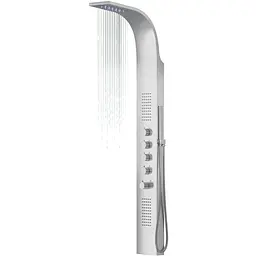 Душова панель Corsan Samsara inox LED з термостатом S003TSLLED, Нержавіюча сталь