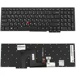 Клавіатура для ноутбука LENOVO (ThinkPad: S531, S540) rus, black, без фрейма, підсвічування клавіш - мініатюра 2