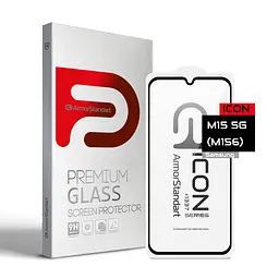Захисне скло для Samsung Galaxy M15 5G (M156), Icon, 2.5D загартоване скло, повне проклеювання, глянсове, удароміцне, з олеофобним покриттям, сумісне з чохлами, міцність 9H, проста установка, ArmorStandart (ARM74367)