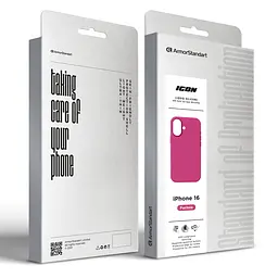 Силиконовый чехол с MagSafe для Apple iPhone 16, ICON2 MagCase, розовый, противоударный, панель с мягкой подкладкой, защита всего корпуса, поддержка беспроводной зарядки, совместим с защитными стеклами и пленками, ArmorStandart (ARM81314) - мініатюра 10