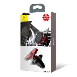 Автомобільний утримувач холдер Baseus Magnetic Air Vent SUGX-A09 Red - мініатюра 3