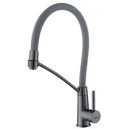 Змішувач для кухні з силіконовим виливом Zerix FUL-017 graphite refl.gray ZX5996, Графіт