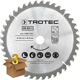 Диск пиляльний Trotec HW40 Wood 3 шт 150х16х2,1 - мініатюра 2
