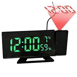 Мережевий проекційний годинник VST 896S-4 цифровий із дзеркальним LED-екраном - мініатюра 2