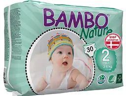 ЕКО Підгузки Bambo Nature. Розмір 2 (Mini 3-6 кг). 30 штук. Bambo Nature (310132)