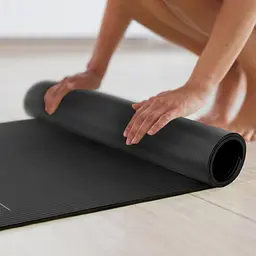 Килимок (мат) для йоги та фітнесу Gymtek NBR 1см чорний - мініатюра 9
