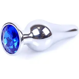 Анальна пробка Boss Of Toys Boss Series - Jewellery Silver Butt Plug Dark Blue, BS6400077, Срібний / Синий