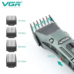 Акумуляторна машинка для стрижки VGR V-696 Professional 4 led display - мініатюра 2