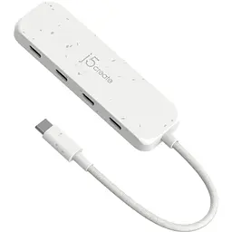 USB-Хаб j5create JCH345EW-N USB-C на 4 USB-С, Білий (JCH345EW-N) - мініатюра 2