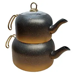 Двоярусний чайник O.M.S. Collection 8250-XL-Gold (1,8/3,6 л.)