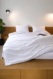 Комплект постільної білизни Ecotton 180х215 см двоспальний із перкалю білого кольору White (25513) - мініатюра 3