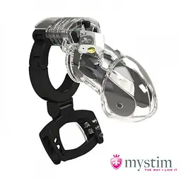 Mystim Pubic Enemy No 3 - with Ball Squeezer - Клітка для члена з електростимуляцією, 8.6х5.2 см