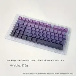 Набір кейкапів PBT Purple Gradient (130+) / фіолетовий OEM-комплект для ANSI / ISO клавіатур, Фіолетовий - мініатюра 6