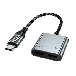 Перехідник HOCO digital audio converter Type-C to dual Type-C UPA34A 10W/2A, DAC, 0.15m