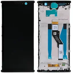Дисплей Sony H4413 Xperia XA2 Plus Dual /H4493 чорний, PRC переклеєне скло, з рамкою