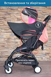 Сонцезахисний тент-козирок,подовжувач капюшона для дитячого візка — UPF50+,KT8003021 - мініатюра 5