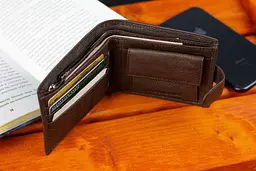 Шкіряне чоловіче портмоне на кнопці ST Leather ST104 коричневе 9,5 см - мініатюра 10